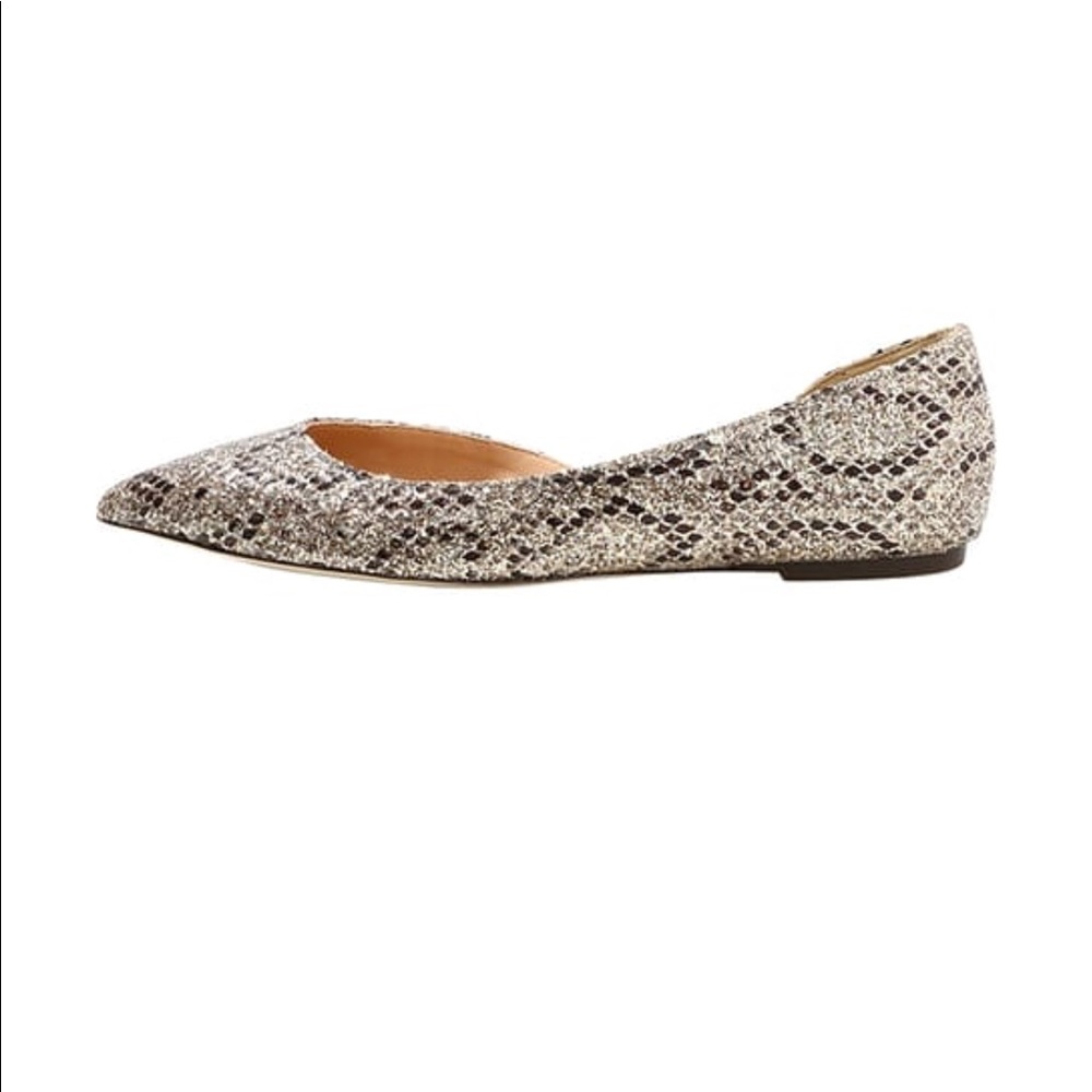 J.Crew glitter snake Sadie flats for sale. Size 7.